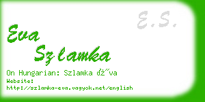 eva szlamka business card